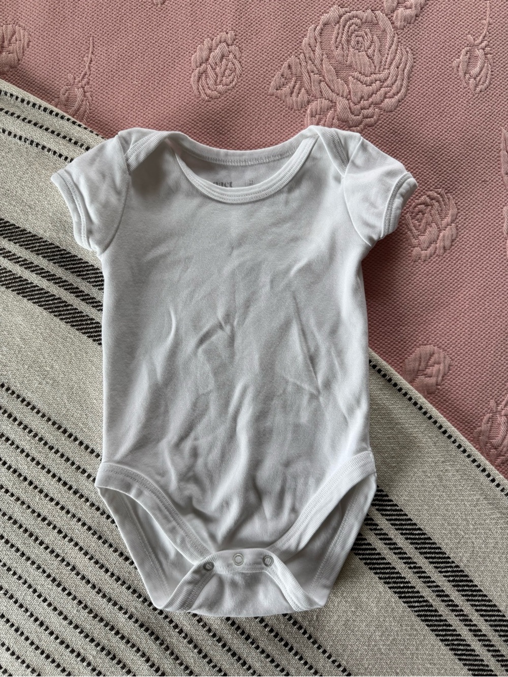 Pact White Short-Sleeve Baby One-Piece Bodysuit